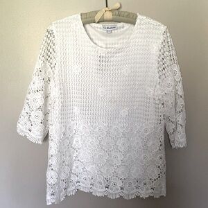NWT La Madona Layered Crochet Lace Top
